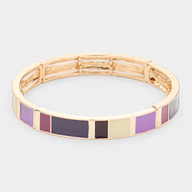 Enamel Color Block Stretch Bracelet