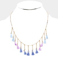 Tassel Drop Bib Necklace 
