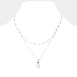 Pearl Pendant Layered Necklace