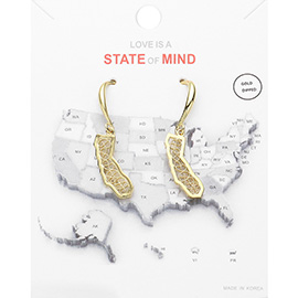 Gold Dipped California State Earrings