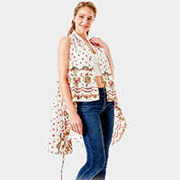 Flower Pattern Print Cover Up Vest