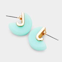 Geometric Natural Stone Stud Earrings