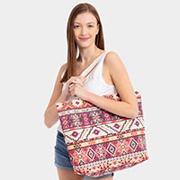 Aztec Pattern Tote Bag
