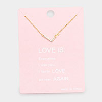 Rhinestone Love Pendant Necklace