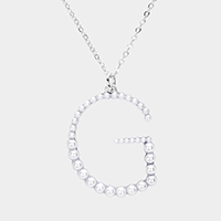 
Pearl Statement Monogram Pendant Necklace 