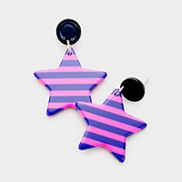 Stripe Star Dangle Earrings