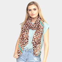 Line Leopard Scarf