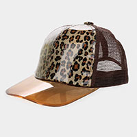 Leopard Pattern Mesh Back Baseball Cap