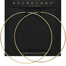 SECRET BOX_14K Gold Dipped Oversized Wire Hoop Earrings