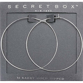 Secret Box _ 14K White Gold Dipped Metal Hoop Earrings