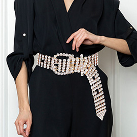 Embellished Crystal Rhinestone Buckle Belt