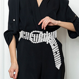 Embellished Crystal Rhinestone Buckle Belt