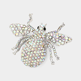 Crystal Rhinestone Pave Bug Pin Brooch