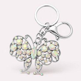 Marquise Round Crystal Butterfly Keychain / Bag Charm