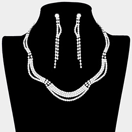 Wavy Rhinestone Necklace