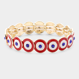 Multi Round Color Block Stretch Bracelet