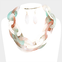 Celluloid Acetate Link Necklace