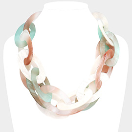 Celluloid Acetate Link Necklace