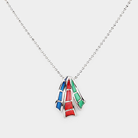 Triple Color Pendant Necklace