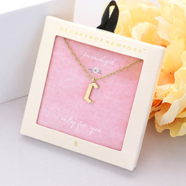 Secret Box -C- Monogram Metal Pendant Necklace