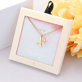 Secret Box -X- Monogram Metal Pendant Necklace