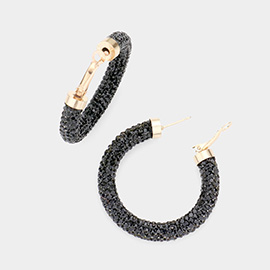 Rhinestone Pave Hoop Earrings