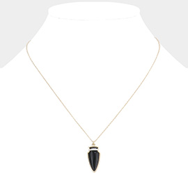 Semi Precious Stone Arrow Pendant Necklace