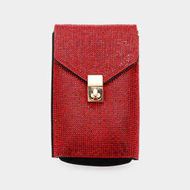 Bling Rectangle Crossbody Cellphone Bag