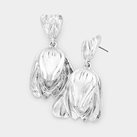 Metal Tulip Flower Earrings