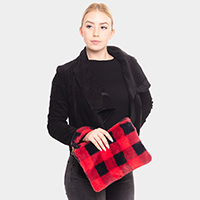 Buffalo Plaid Check Crossbody / Wristlet Clutch Bag