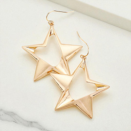 Cut Out Metal Star Earrings