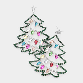 Colorful Stone Christmas Tree Earrings