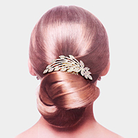 Rhinestone Teardrop Sprout Leaf Hair Comb