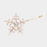Bubble Stone Snowflake Hair Bobby Pin