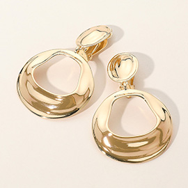 Abstract Cut Out Metal Clip on Earrings