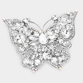 Multi Stone Butterfly Pin Brooch  / Pendant