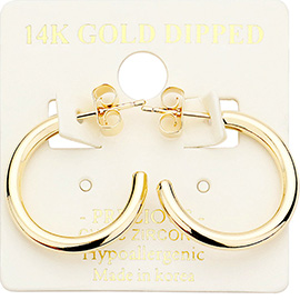 14K Gold Dipped 0.75 Inch Hypoallergenic Half Hoop Earrings
