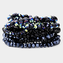 9PCS - Faceted Bead Stretch Bracelets