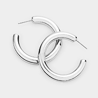 Bold Metal Half Hoop Earrings