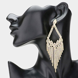 Rhinestone Fringe Evening Earrings