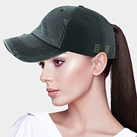 Vintage Mesh Back Ponytail Baseball Cap