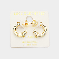 14K Gold Dipped 0.5 Inch Hypoallergenic Hoop Earrings