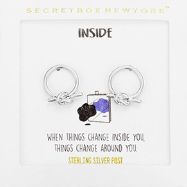 SECRET BOX_Metal Knot Open Circle Stud Earrings