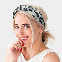 Leopard Pattern Burnout Knot Headband