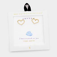 Secret Box _ Metal Open Heart Stud Earrings