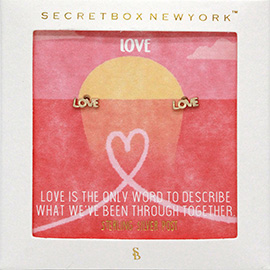 SECRET BOX_LOVE Metal Stud Message Earrings