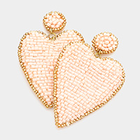 Felt Back Beaded Heart Earrings