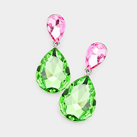 Crystal Double Teardrop Evening Earrings