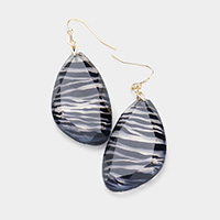 Zebra Pattern Abstract Bead Dangle Earrings