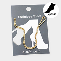 Stainless Steel Metal Chain Double Layered Anklet